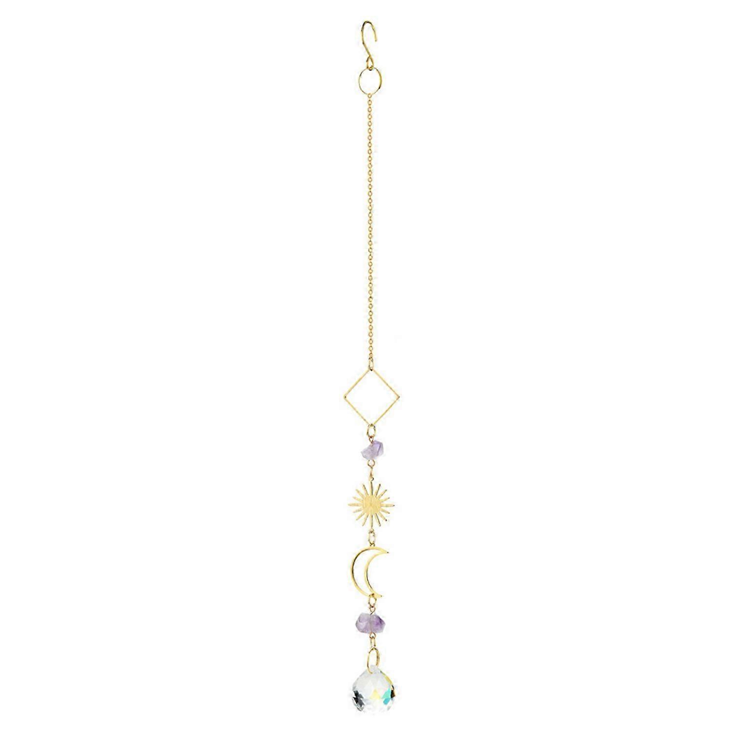 Crystal Amethyst Sun Moon Catcher
