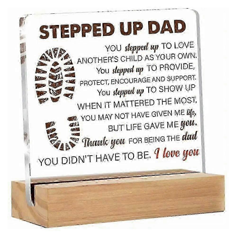 Acrylic Dad Keepsake With Wooden Base