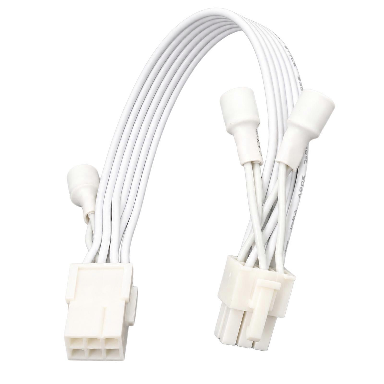 Desktop GPU Power Extension Cable with Integrated Filter Components and Flexible PVC Covering for Case Routing  White