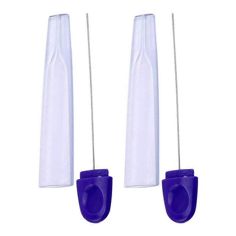 Restaurant Use Baking Progress Testing Stainless Steel Cake Testing Probe, Blue, 2 Pcs