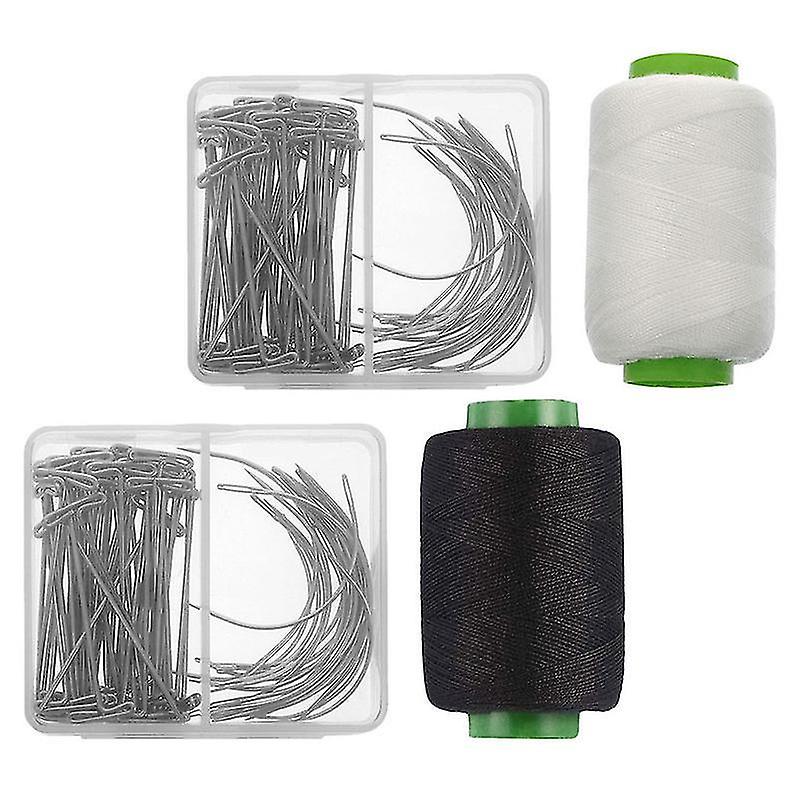 7X6cm Unisex Wig Glue & Tape 2 Sets Wig Making Needles Includes T-type Pin C Curved Needles And Thre