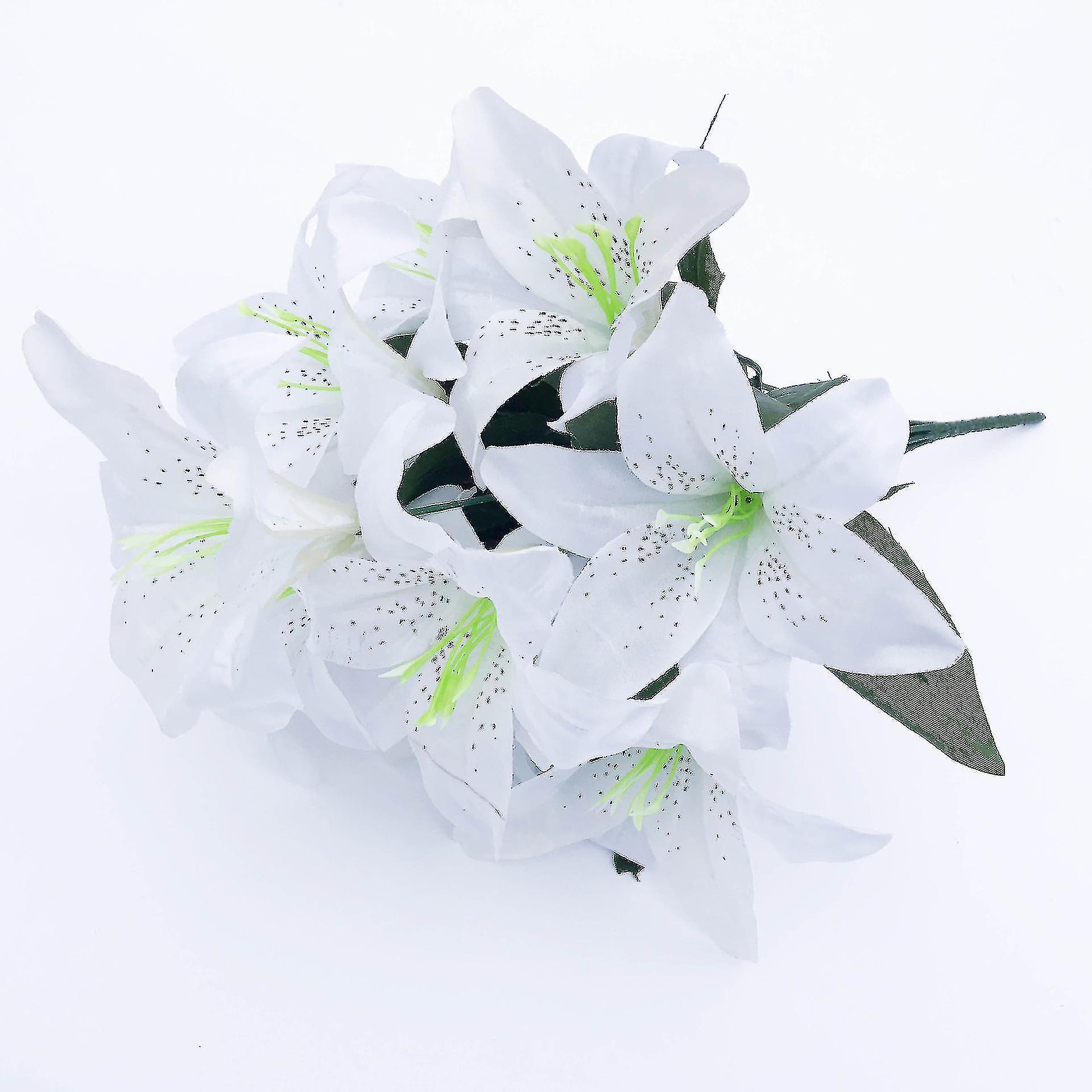 2pcs Artificial Lily 10 Heads Each For Wedding Party Decor