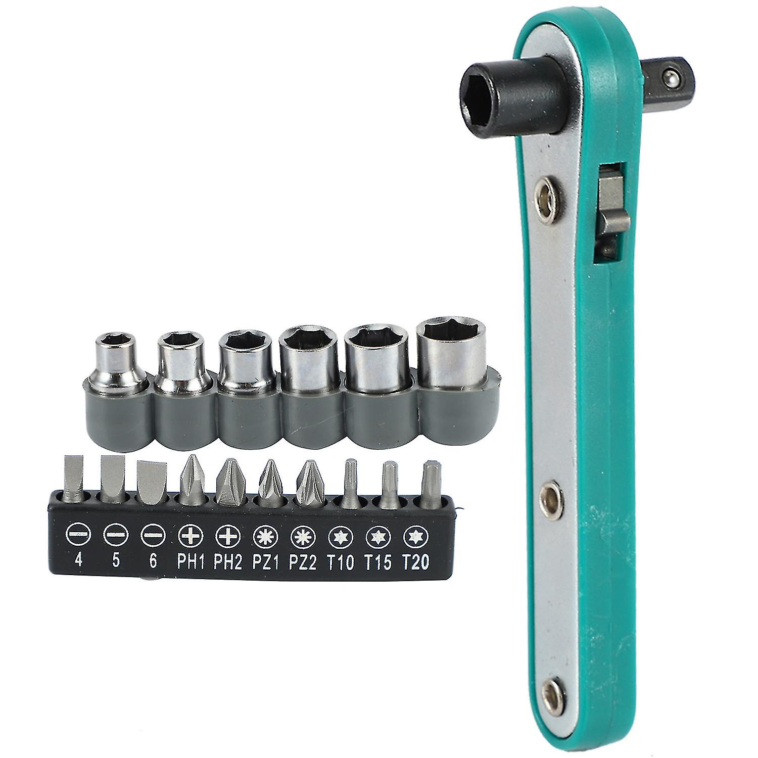 17 In 1 Chrome Vanadium Steel Wrench Driver Set Torx Screwdriver Set Ratchet Socket Wrench Screw Bi