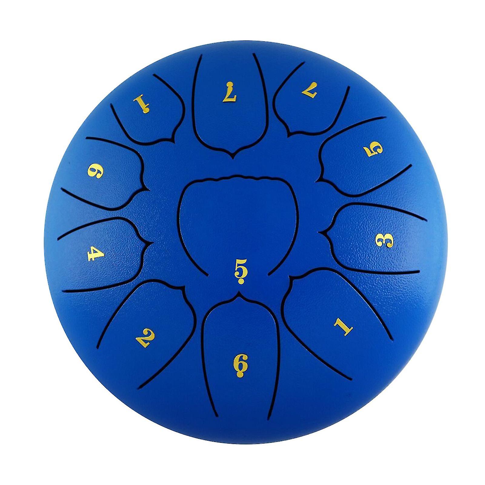 6 ίντσα χαλύβδινο τύμπανο γλώσσας 11 νότες Handpan τύμπανο με το δάχτυλο σφυρί τυμπάνου επιλέγει κρουστά για γιόγκα διαλογισμού