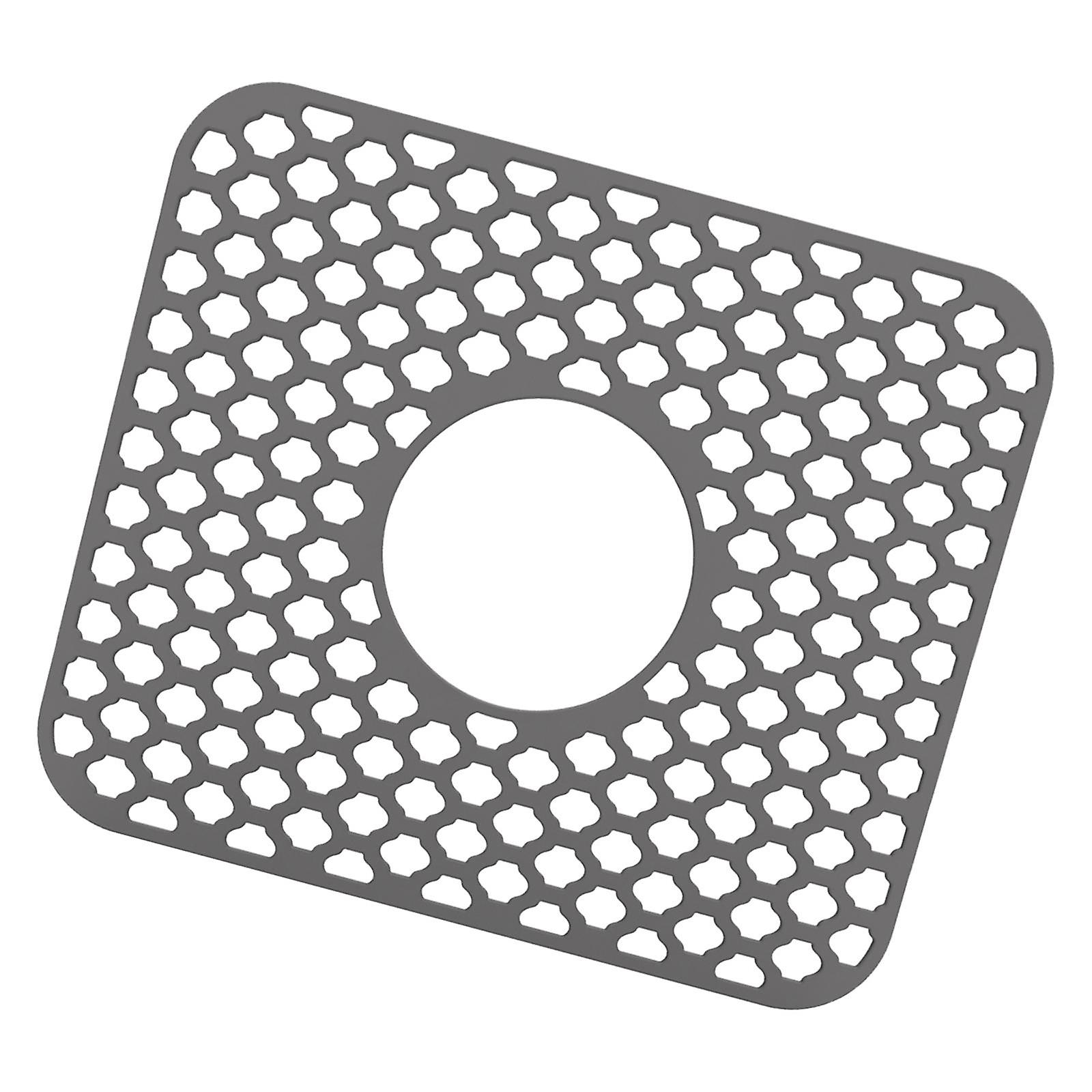 Silicone Sink Mat Sink Protector Grid Non Slip Dish Drying Pad for Farmhouse Gray
