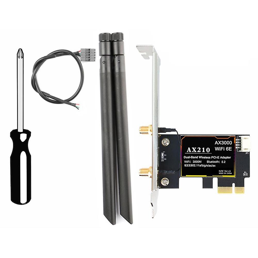 New Ax210 Wifi6e Wireless Network Card+2x8db Antenna Bluetooth 5.2