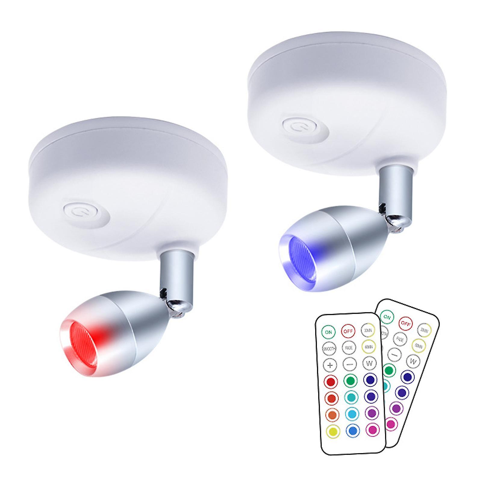 1 Set Cabinet Light Angle Rotatable Remote Control Wireless Multiple Usage 13 Colors Adjustable Creating Atmosphere Led Night Light Home Supply