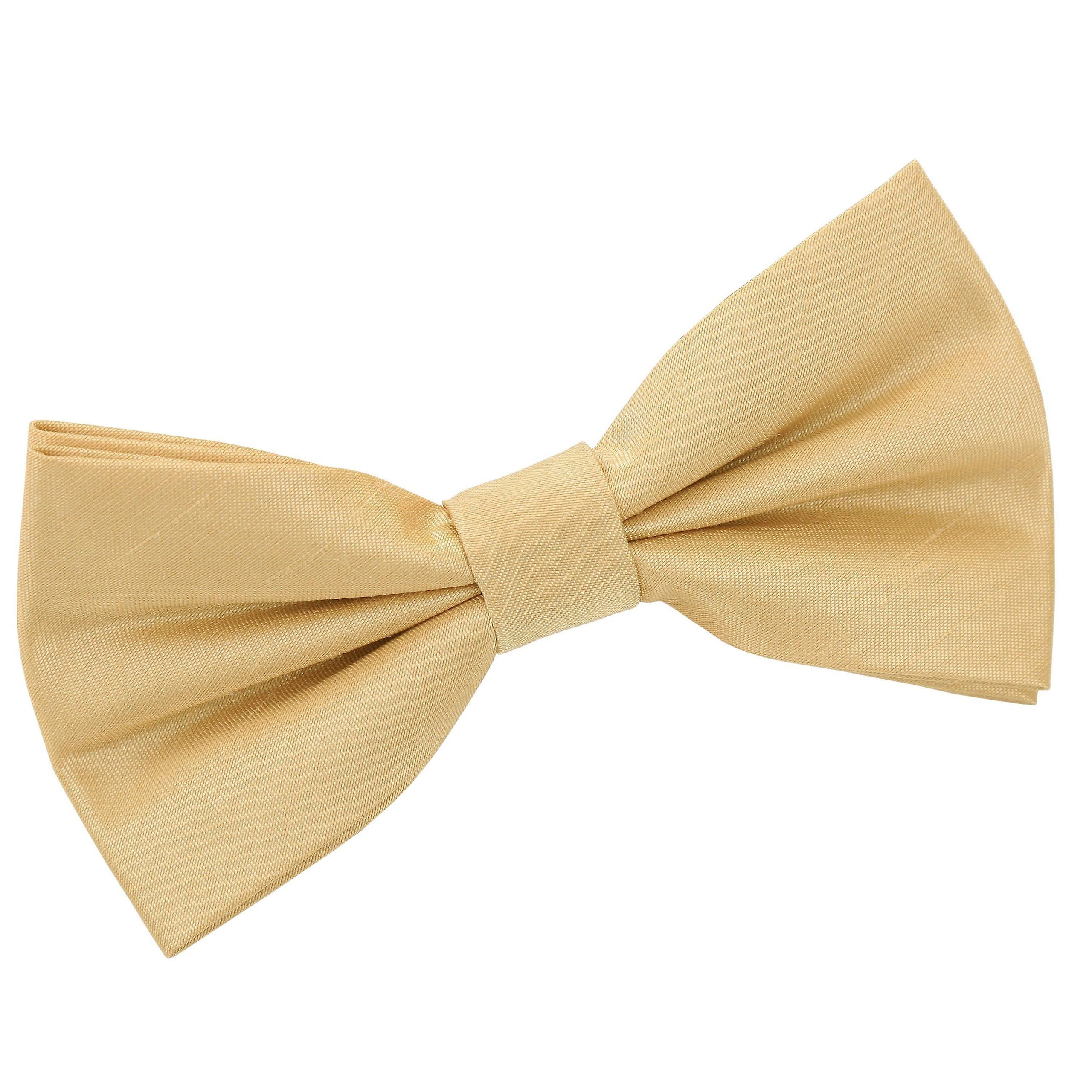Gold Plain Shantung Pre-Tied Bow Tie