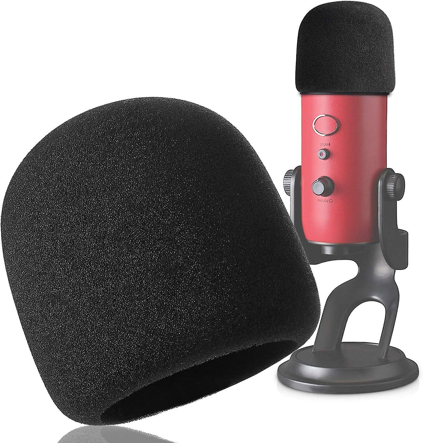 Schaumstoffmikrofon Windschutz - Mikrofonabdeckung Pop-Filter für Blue Yeti und Yeti Pro Kondensatormikrofone in Schwarz