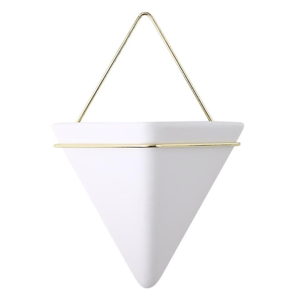 2Pcs Nordic Ceramic Wall Planter Triangular Mini Succulent Planter Hanging Planter Modern Wall Decor