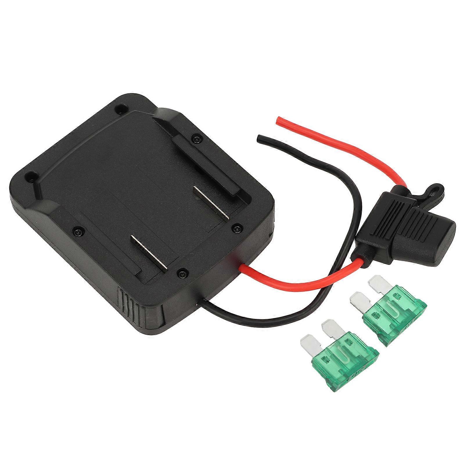 18V Lithium Battery Adapter Integrated ABS Battery Adapter Connector with Fuse Holder for Power Tool 12V