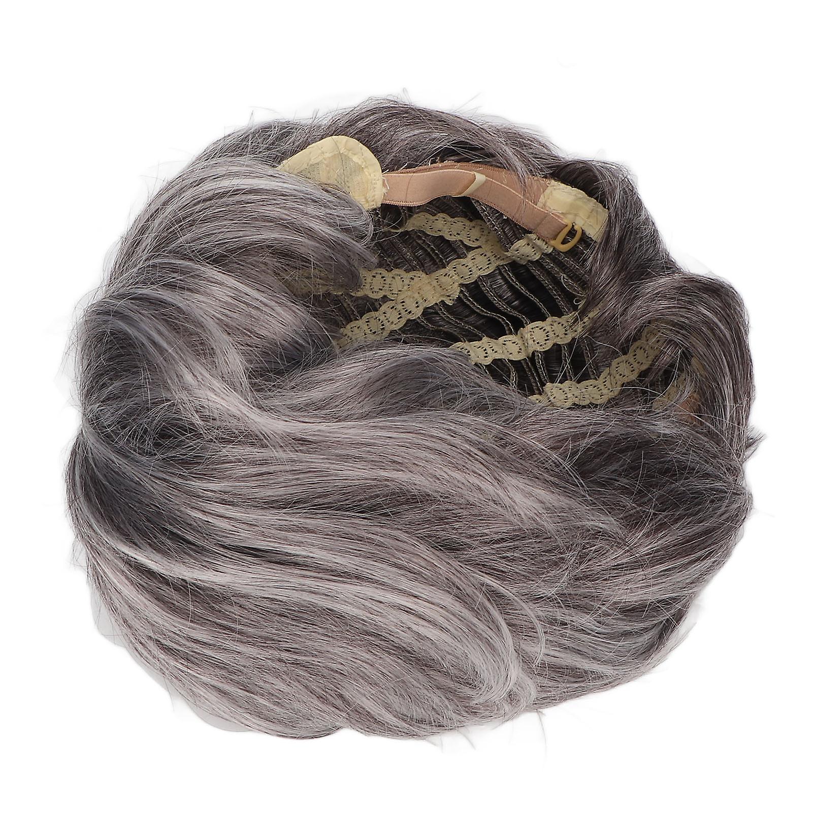 Men Gray Short Wig Heat Resistant Synthetic Multipurpose Adjustable Layered Soft Old Man Gray Wig 