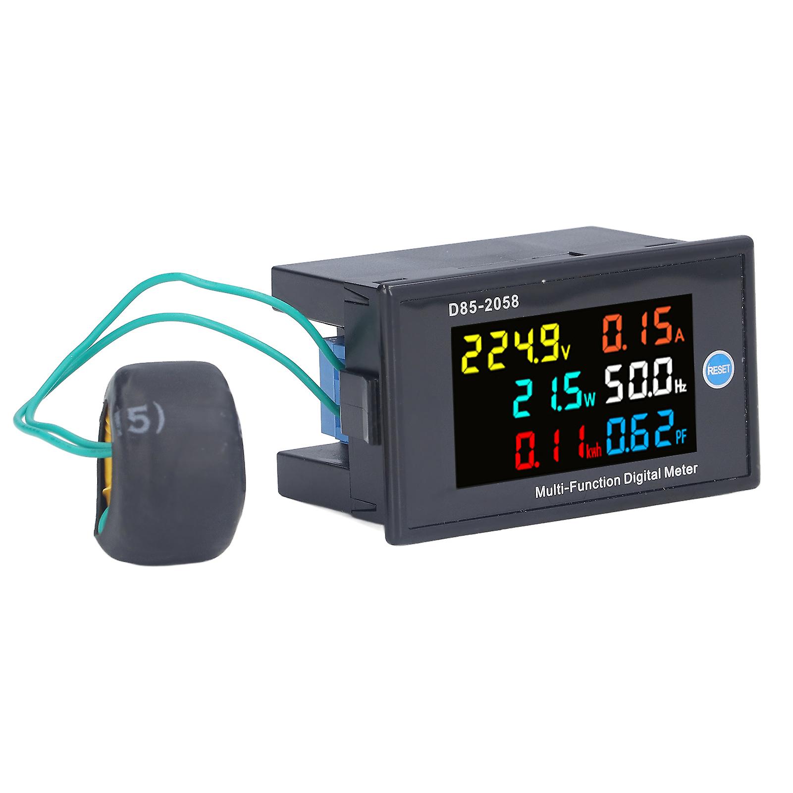 Power Monitor Single Phase LCD Digital Display Voltage Current Meter Tester AC 40‑300V 