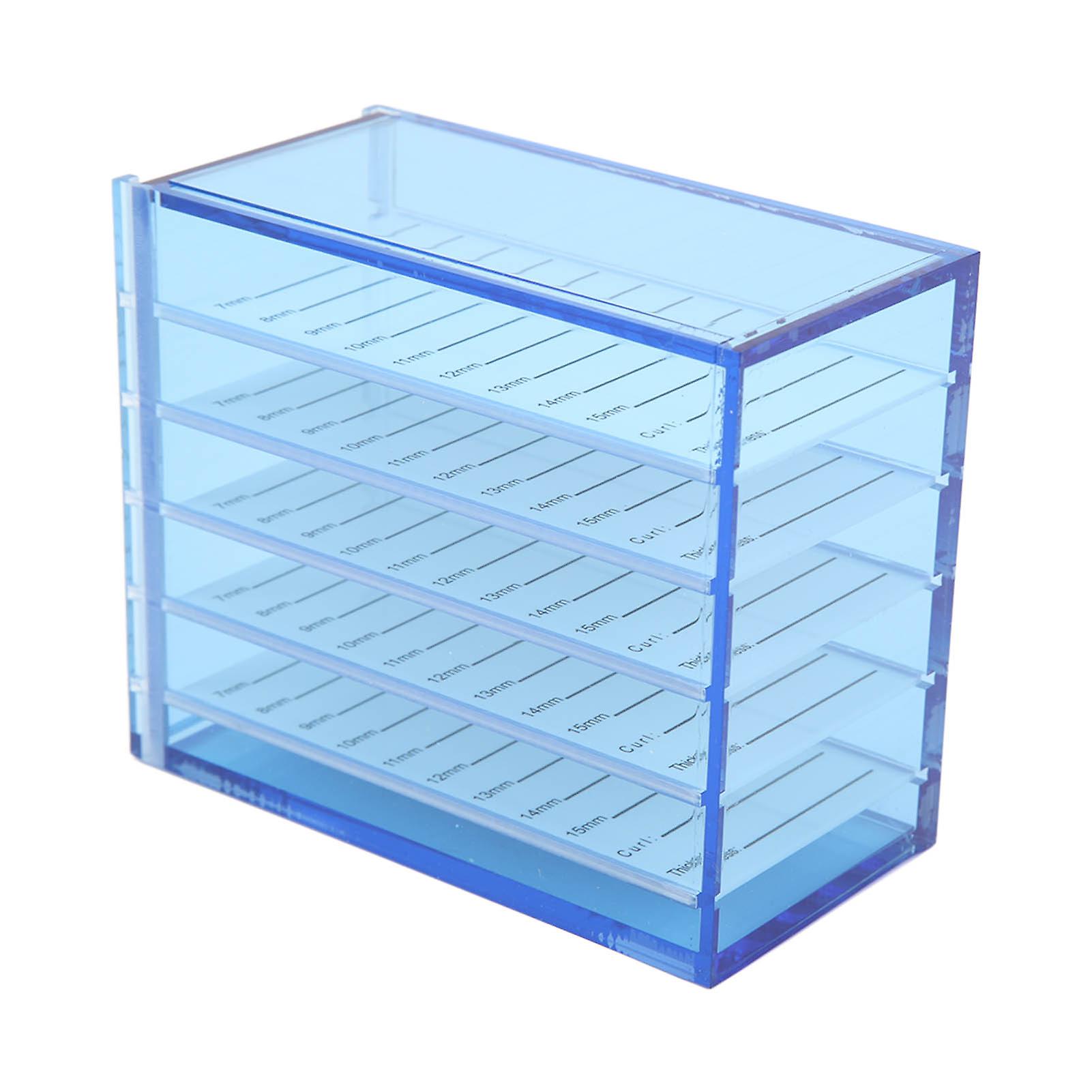 False Eyelash Organizer Case 5 Layers Acrylic Storage Box Blue