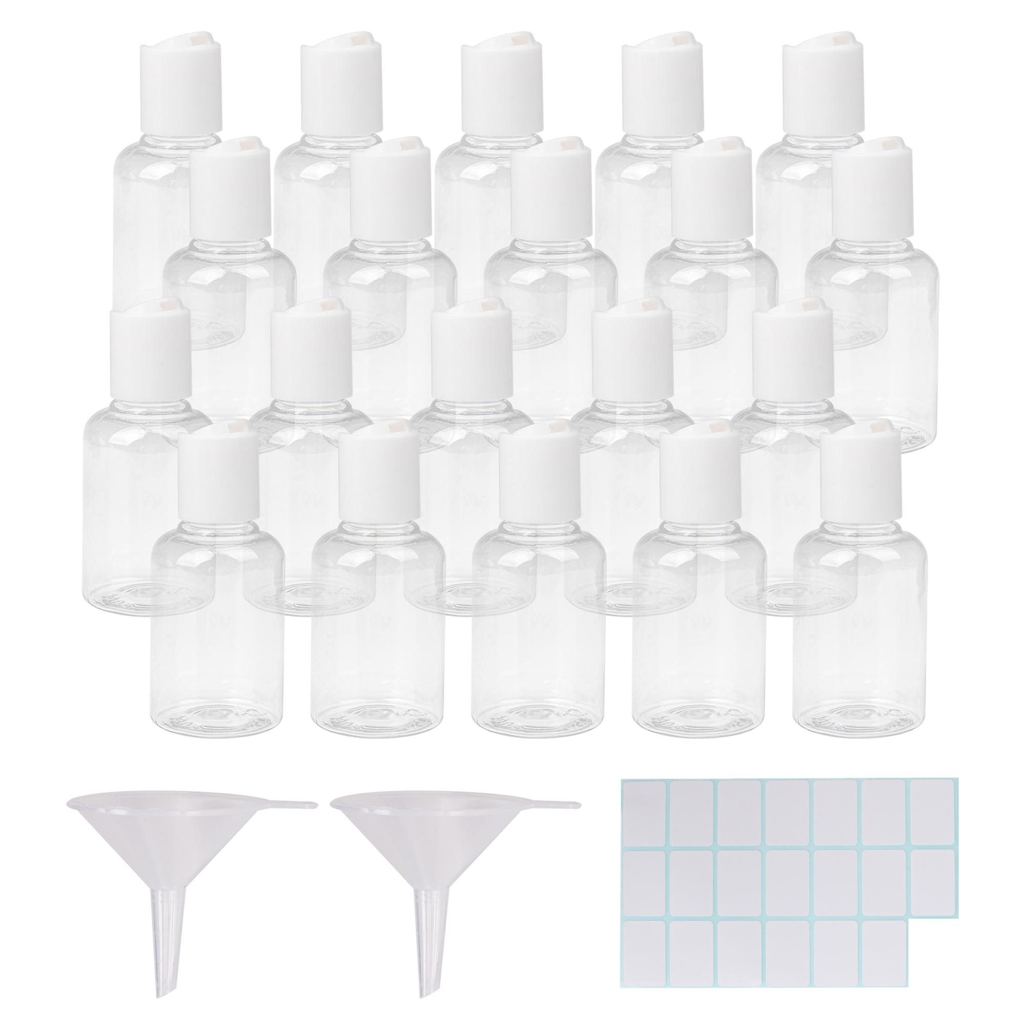 20PCS Transparent 50ML Travel Size Plastic Empty Bottles with Flip Cap