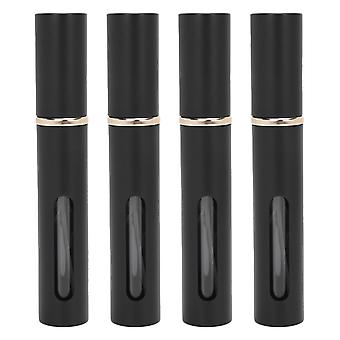 4szt 10ml Butelka perfum Przenośne szkło Puste wielokrotnego napełniania Prasa Zestaw butelek perfum Czarny
