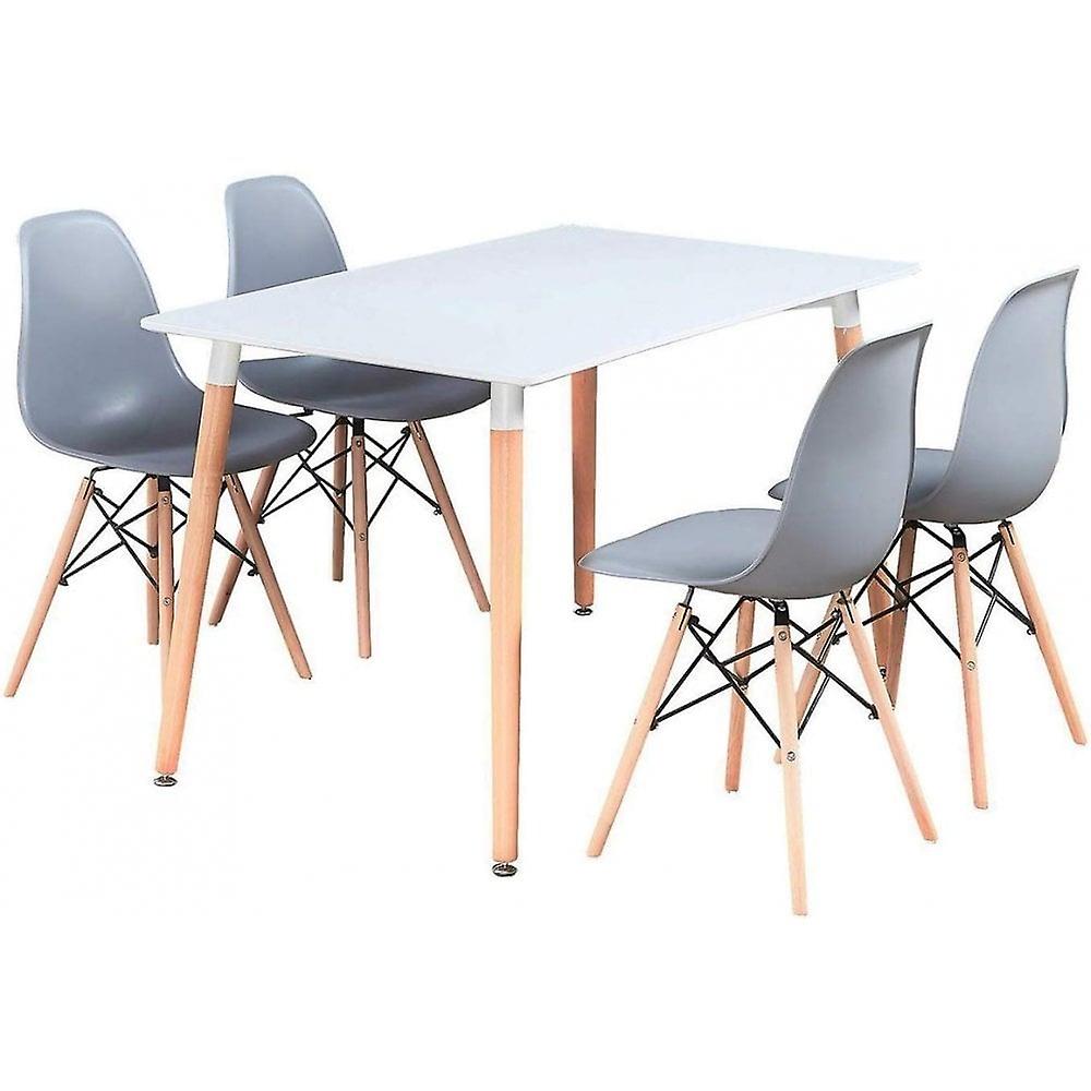 Eiffel Halo Rectangle Dining Set - A Table & 4 Chairs