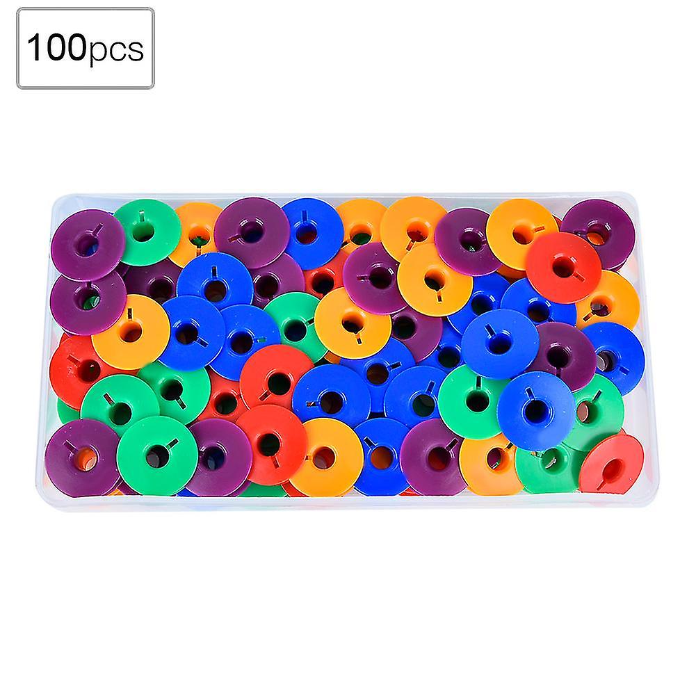 100pcs Multicolor Plastic Bobbins - Industrial Flat Sewing Machine Parts