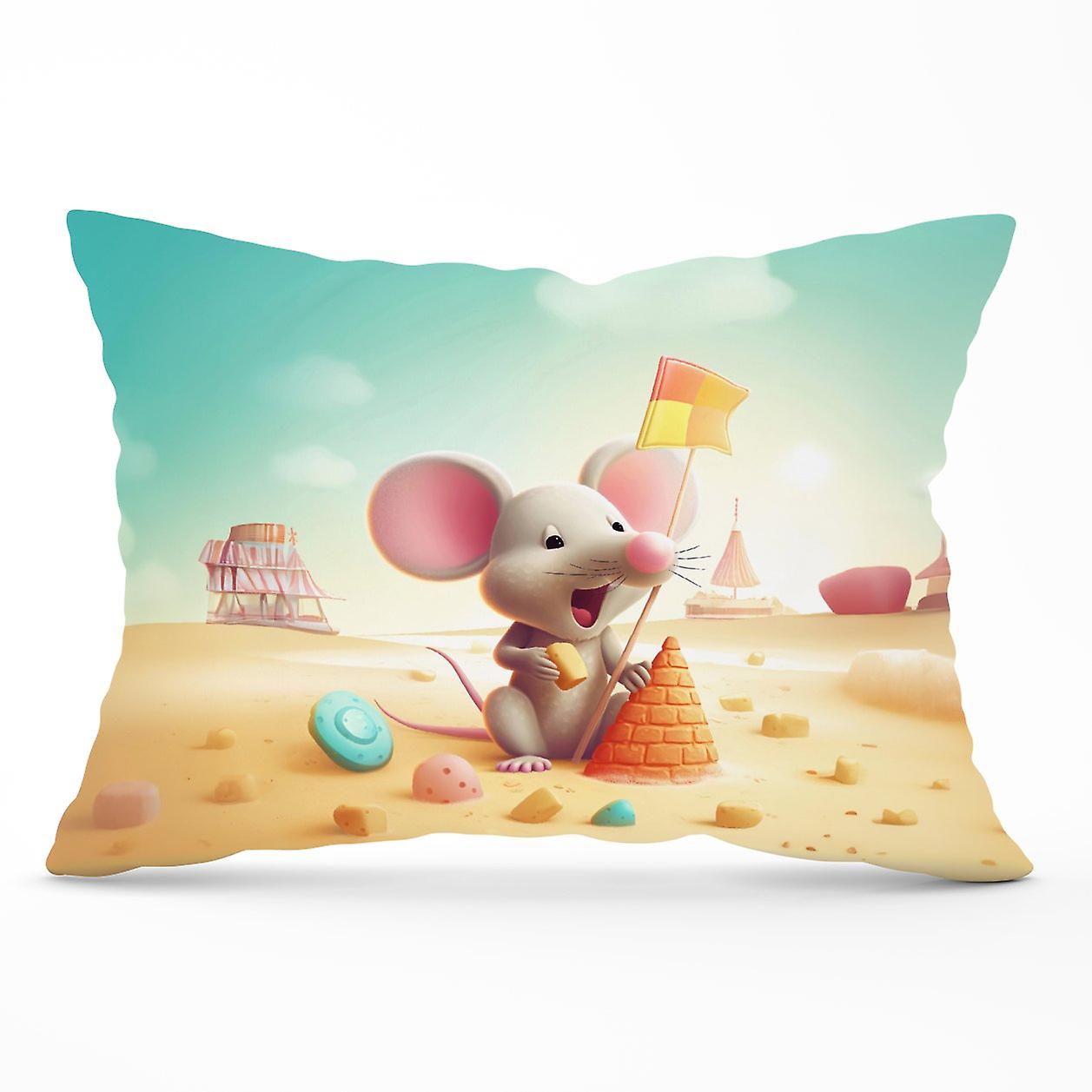 A Mouse On A Beach Holiday Cushions