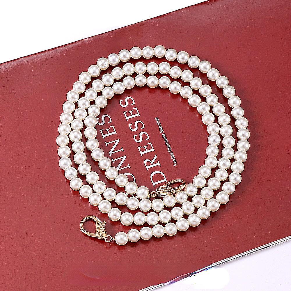 10Mmdiy Chain Accessories Pearl Bag Chain Backpack Diagonal Shoulder Strap White Chain