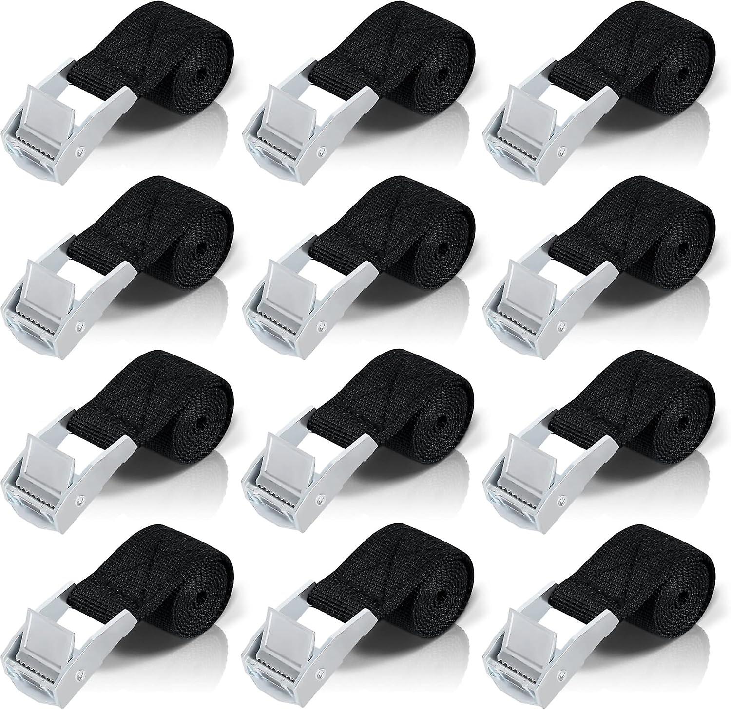 50CM Tie Down Strap, 12pcs Ratchet Strap with Zinc Alloy Buckle for Fixing Motorcycle/Car/Bike Rack/Luggage/Moving Pulling Power