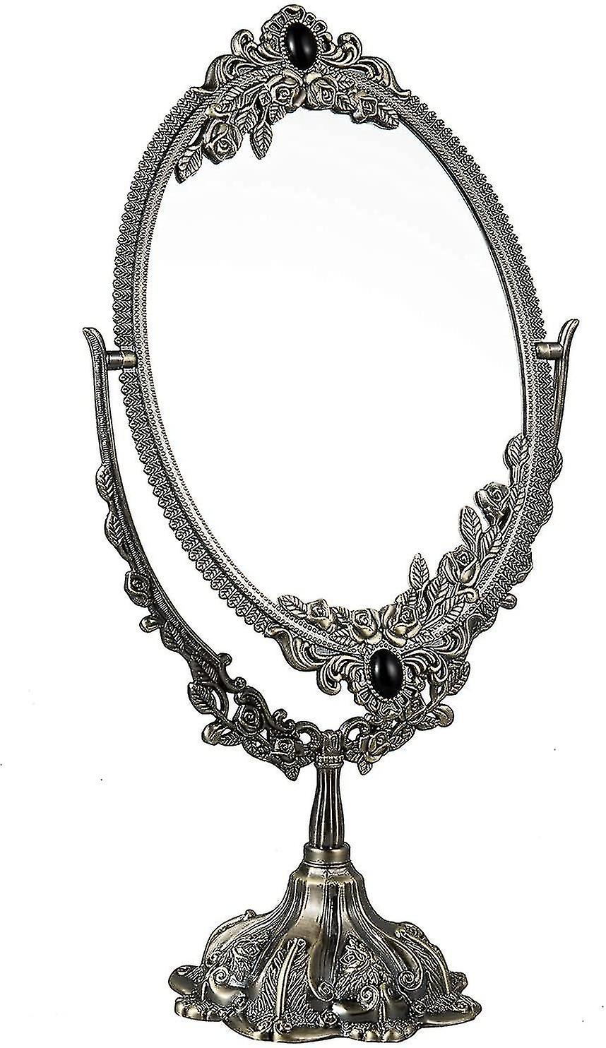 Vintage Makeup Mirror Tabletop Oval Vanity Mirror With Base