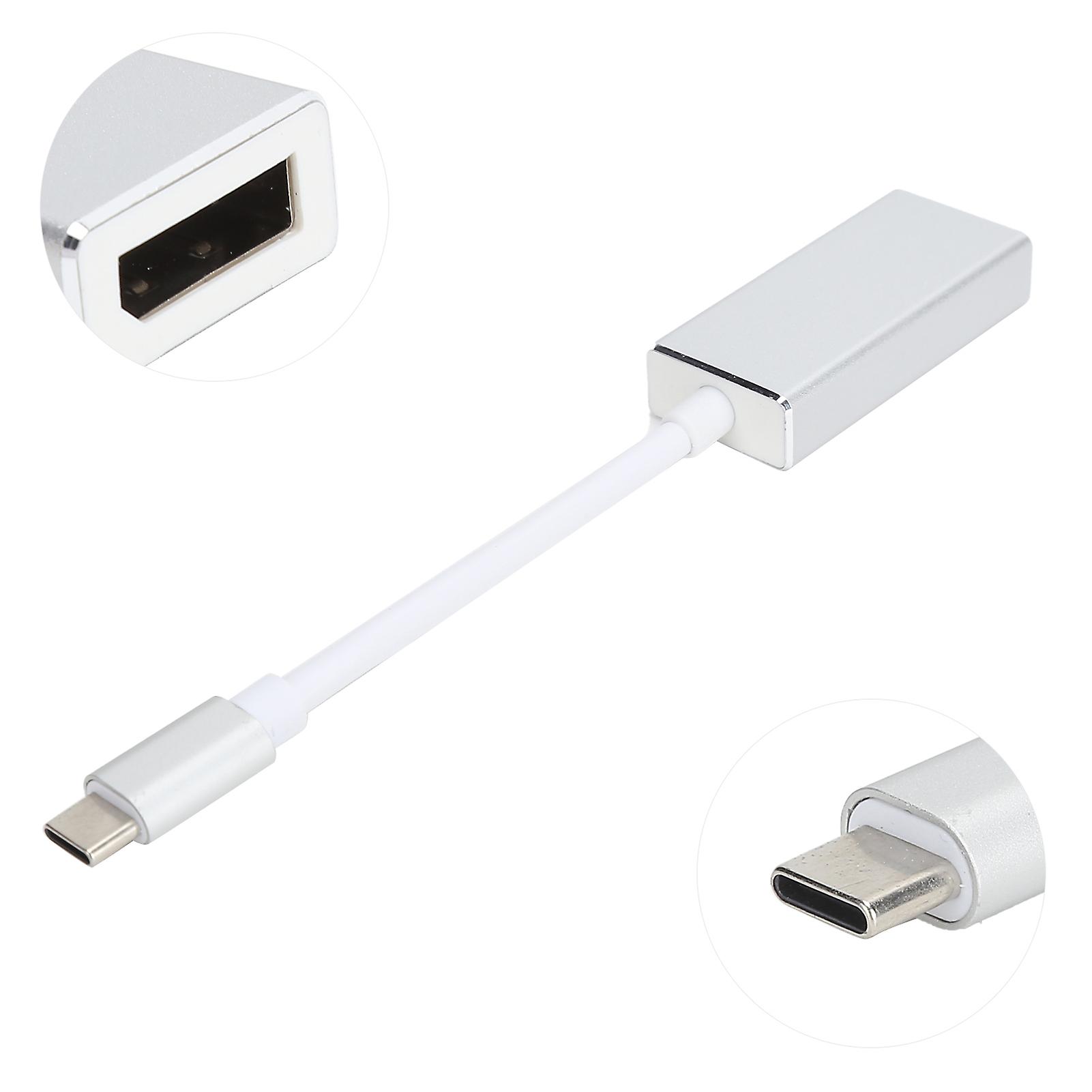 Type-C to DP Adapter Cable USB 3.1 High Definition Data Silver