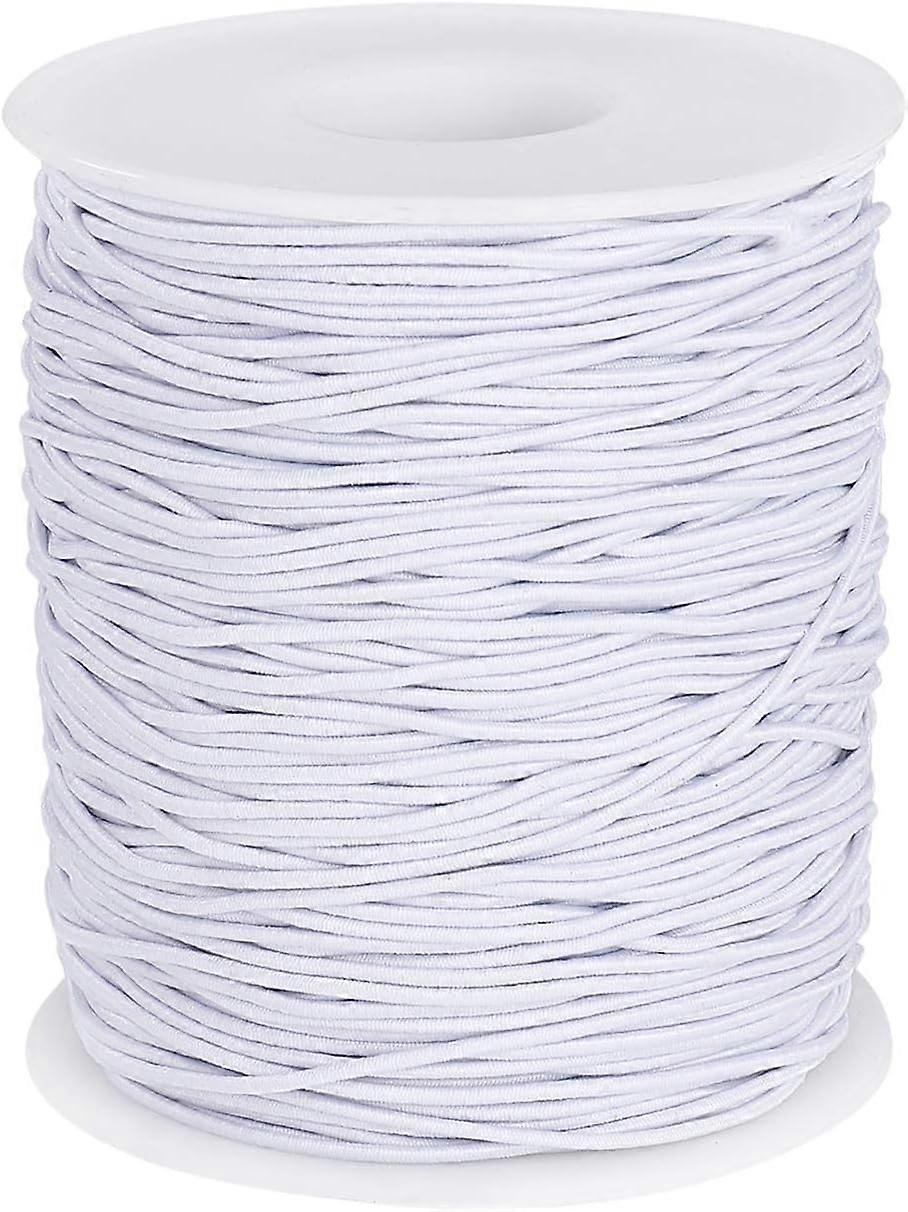 Elastic Beading Cord 100 Meters Round Elastic Thread Elastic Rope 1mm for DIY Crafts Jewelry Making White