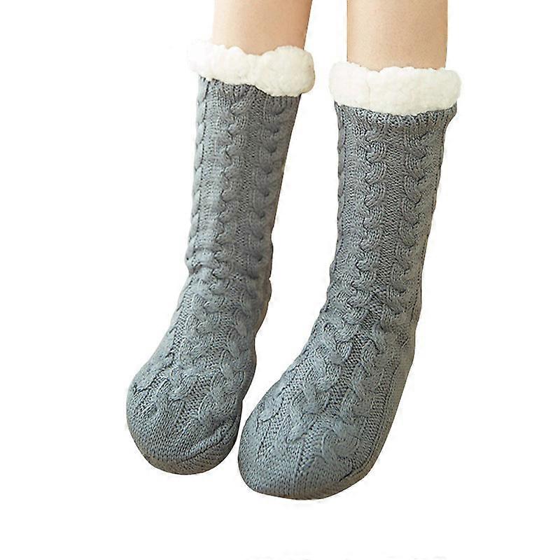 2 Pairs Floor Socks Winter Polyester Snow Socks Womangrey