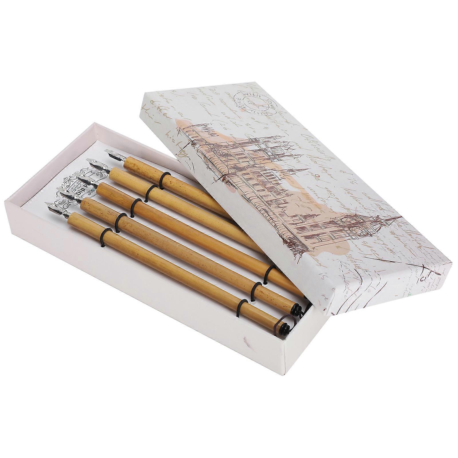 5Pcsディップペン手作りマンガ書道ヴィンテージ竹描画絵画キット学用品No.1?5ペン先
