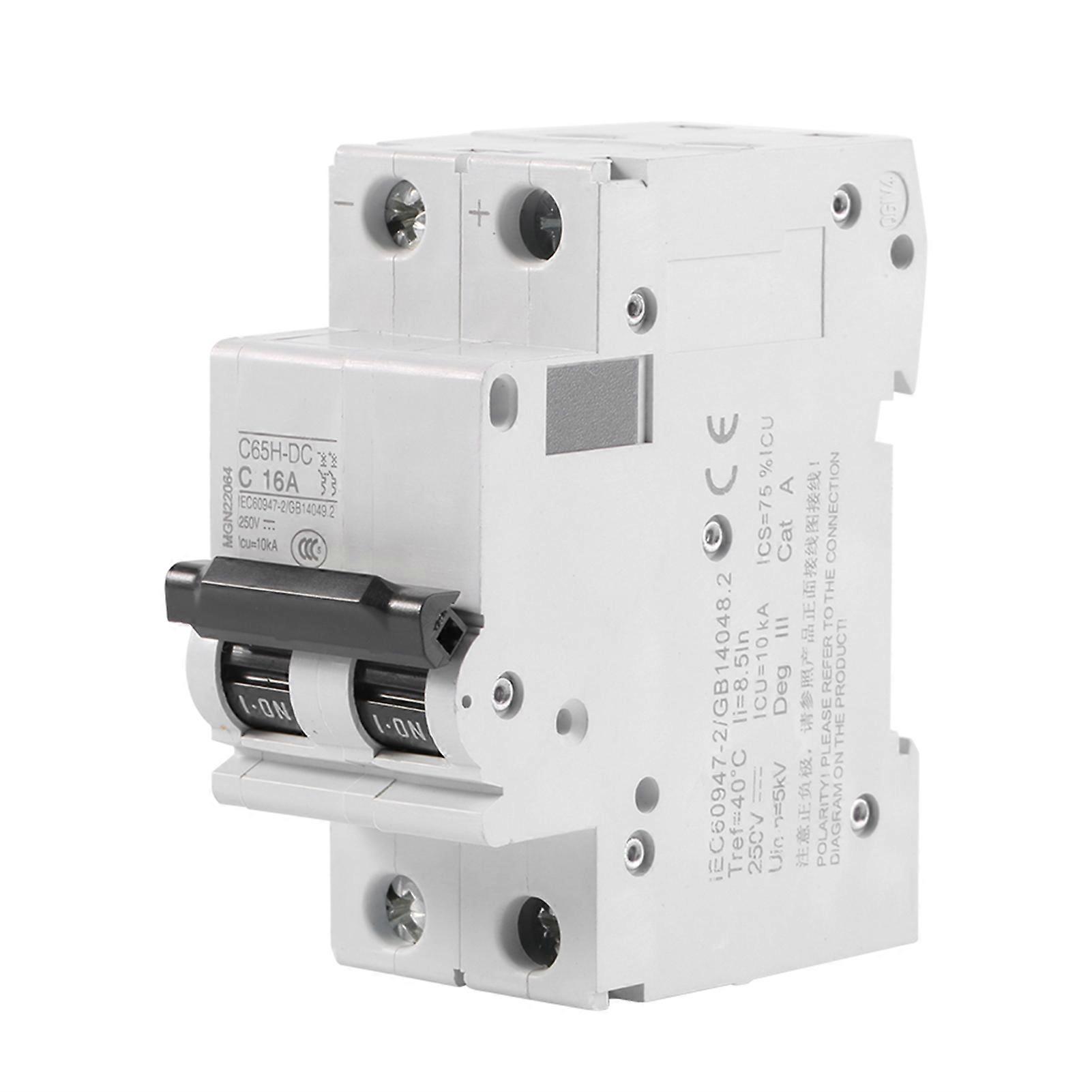 Circuit Breaker C65H-DC 2P 250V DC Solar Energy Air Switch Amps (16A)