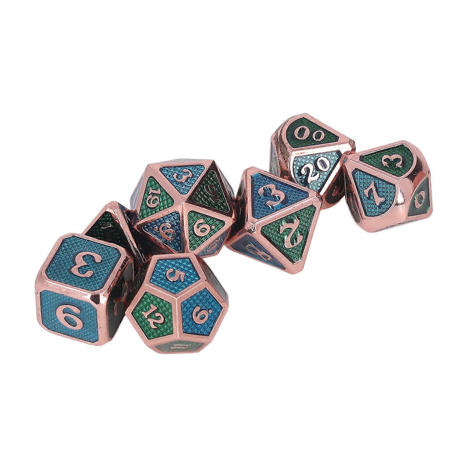 Multi Sided Dice Set 7 Pcs Metal Game Accessories for Home Decoration and Party