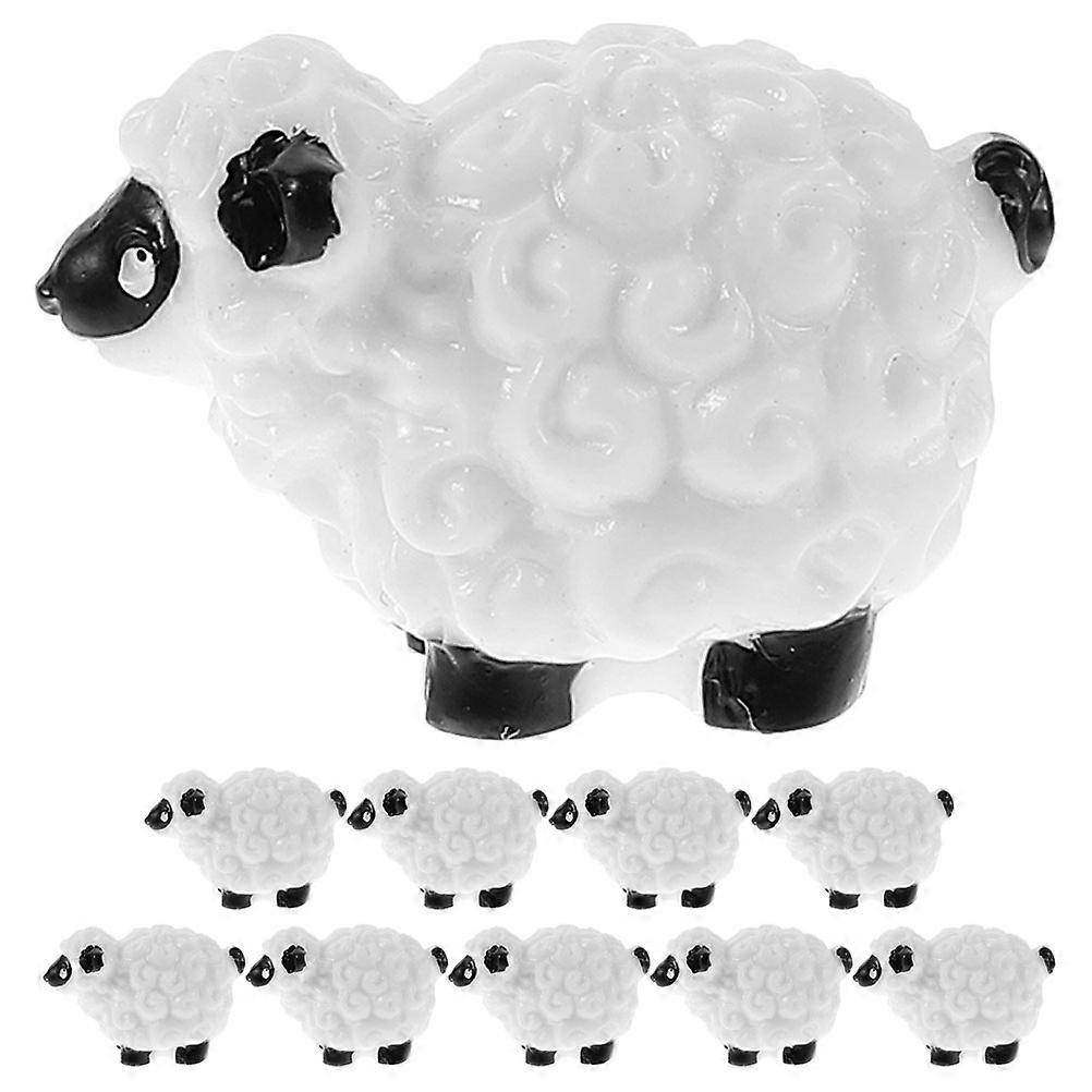 10pcs Mini Sheep Figure Miniature Sheep Figurines Mini Animal Figurines Mini Crafts