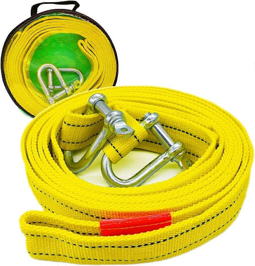 Loe - Heavy Duty Tow Strap With Two Safety Winch D-Hooks, 5 Ton Capacity And 4M Length