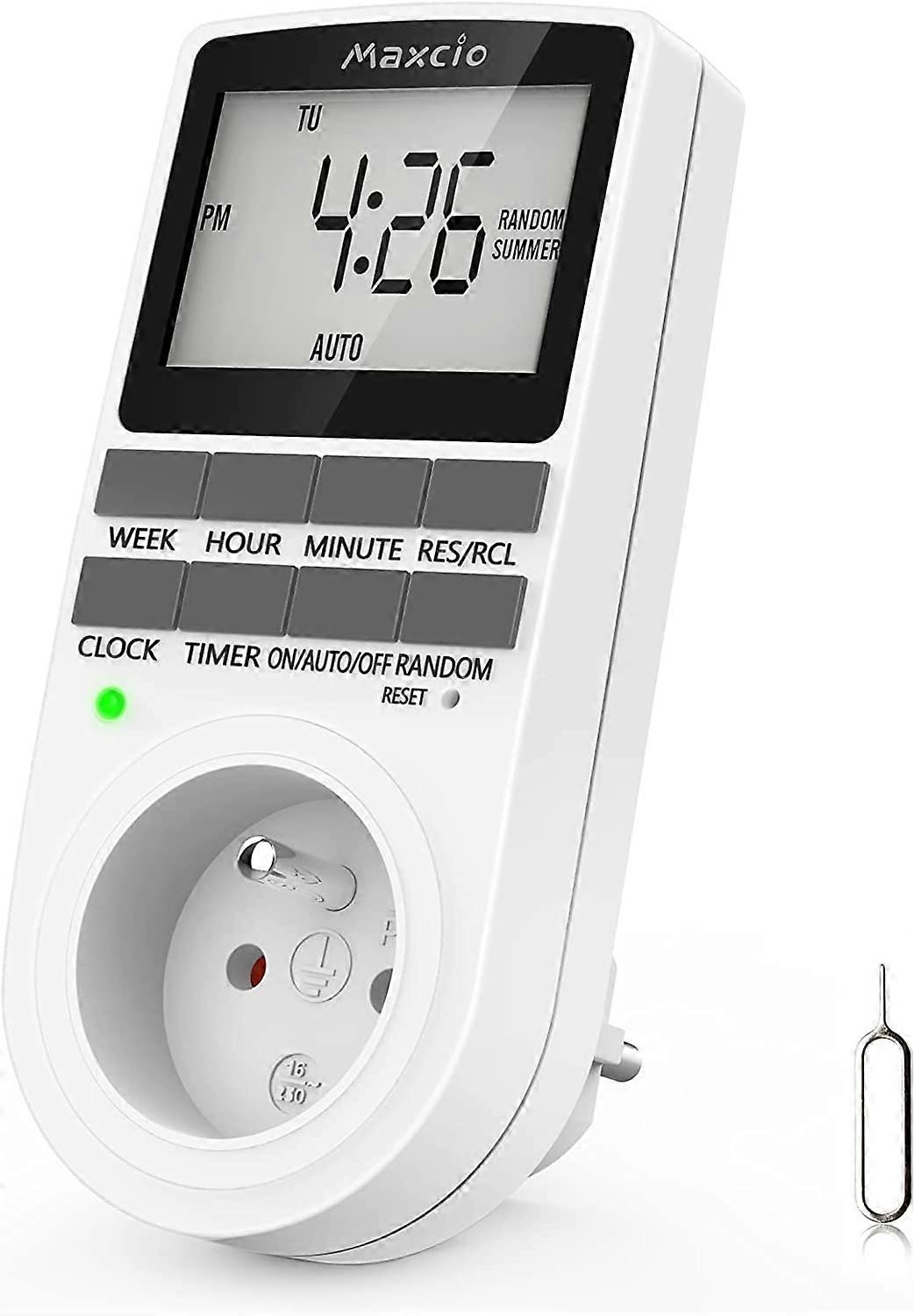 Proable Digital Socket, Weekly Digital Timer with LCD Display, 12H/24H/7Days Electrical Outlet Timer, Energy Saving for Home Appliances and Lighting (