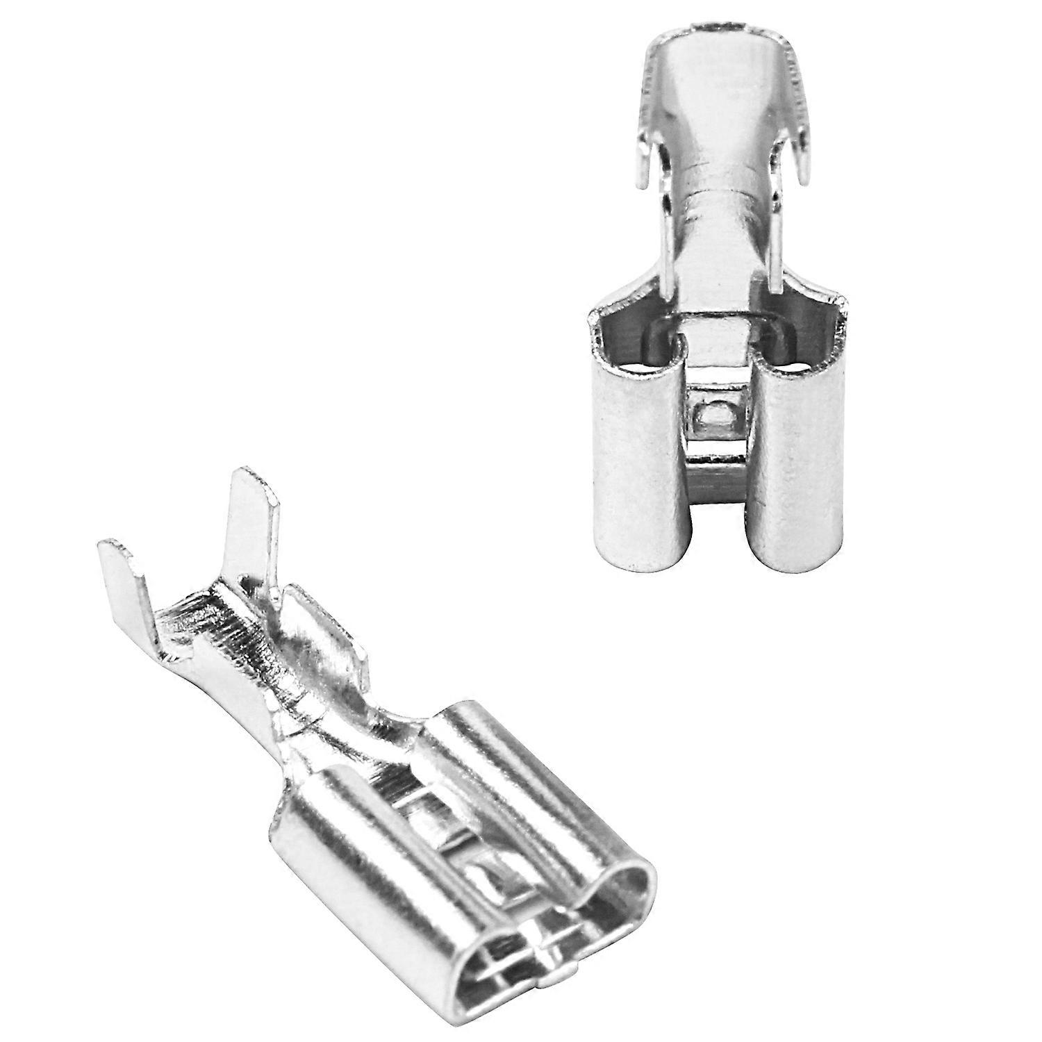 100 x 6.3mm Uninsulated Female Spade Push On Crimp Terminal Non Insulated 2.5mm