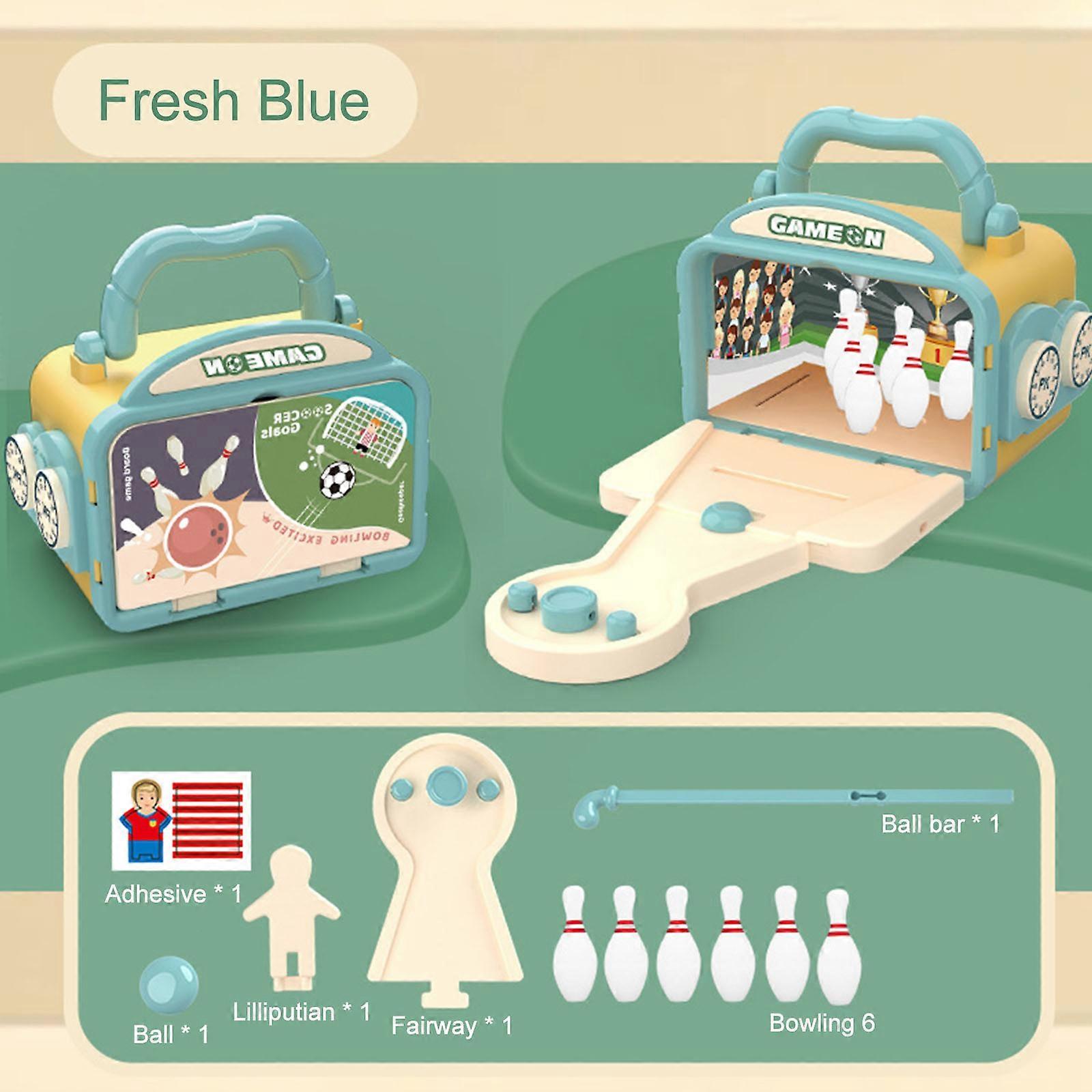 Children's Two In Table Game Bowling And Football Carrying Case Parent-child Interactive Educational Toys