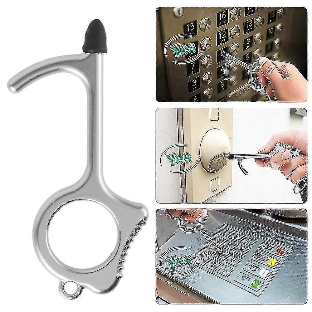 Willkey Contactless Safe Door Opener Safety Contactless Door Opener No Touch Elevator Handle Key Stylus Antimicrobial