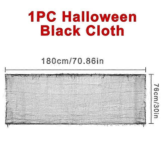 Halloween Creepy Black Yarn Cloth Gauze Happy Halloween Decoration For Home Table Door Net Cloth Scary Horror Party Scene Props