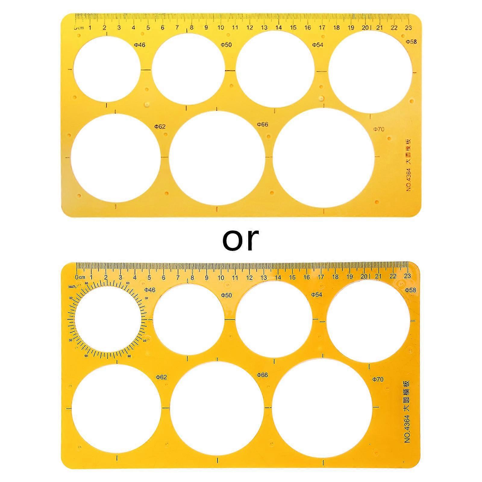 K Resin Round Geometric Template Ruler Stencil Drawing Measuring Tool Students