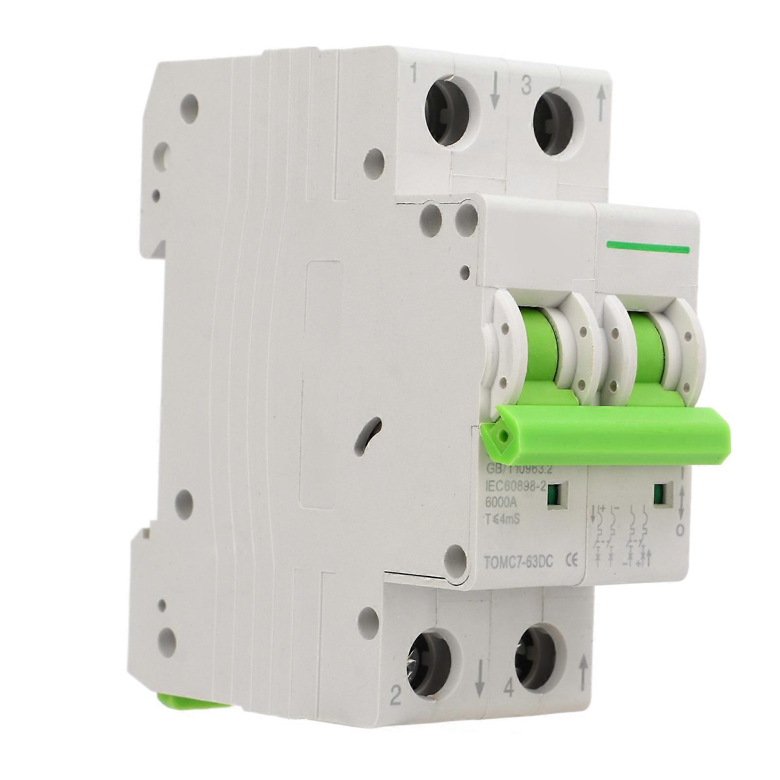 Solar PV System Circuit Breaker Miniature DC550V Thermal Magnetic Trip Disconnect Switch 2P 25A