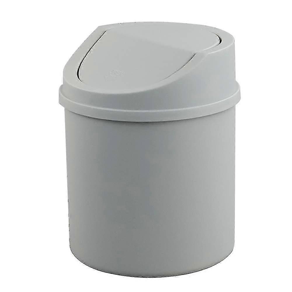 Desktop-Mülleimer, Mini-Mülleimer mit Schwenkdeckel, kleiner Mülleimer (grau)