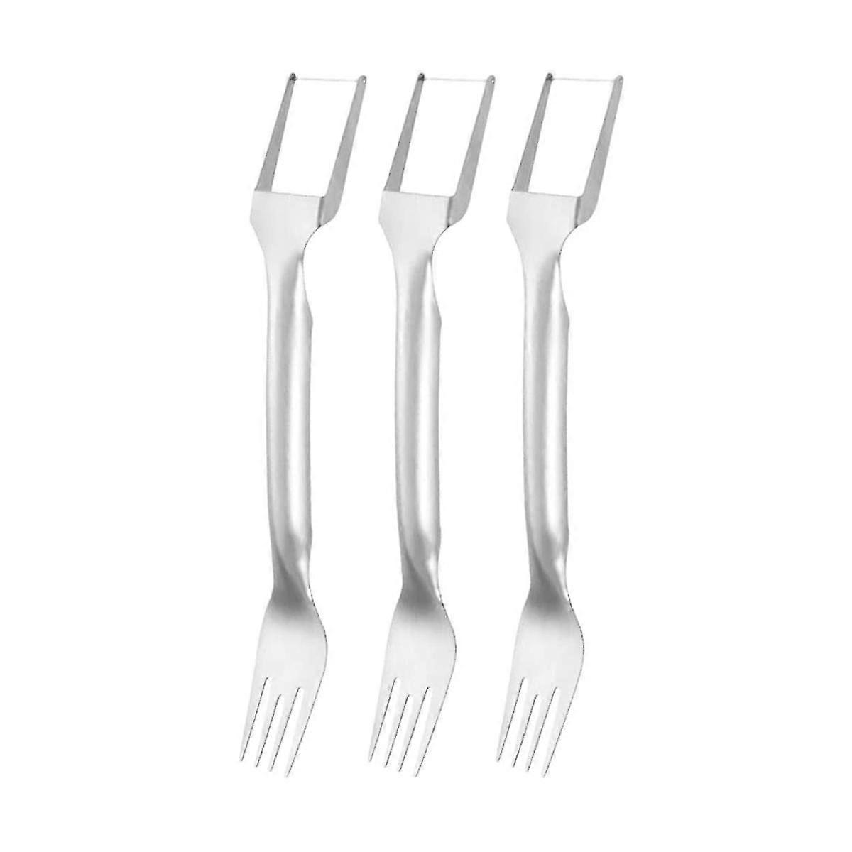 2 in 1 Watermelon Fork Slicer, Dual Head Fruit Forks Slicer Knife Fruit Vegetable Tools for Family