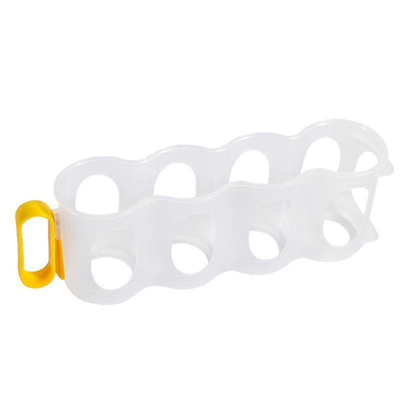 Portable Soda Can Organizer for Refrigerator Clear Plastic Fridge Soda Can Organizer with Removeable Handle (Yellow)