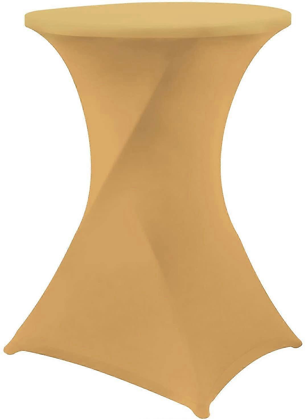 Gold Cocktail Table Covers Stretch Spandex Cocktail Table Cover Cloth For Wedding (30"-32" Diameter X 42" Height,1pc)