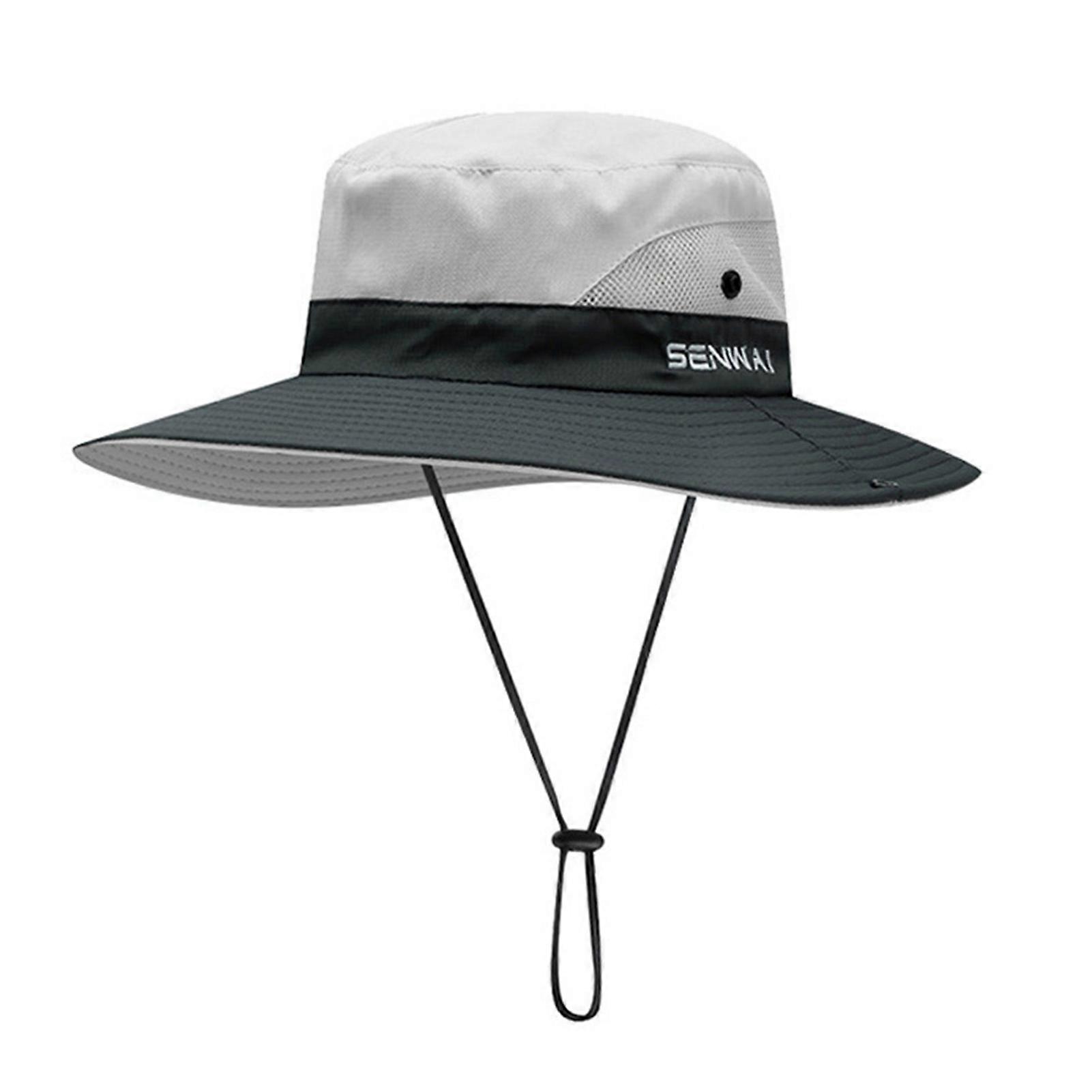 Outdoor Sun Hat Adjustable Wide Brim Mesh Breathable Foldable UV-Resistant Sun Protection Solid Color Summer Women UV Protection Sun Visor Hat for Men