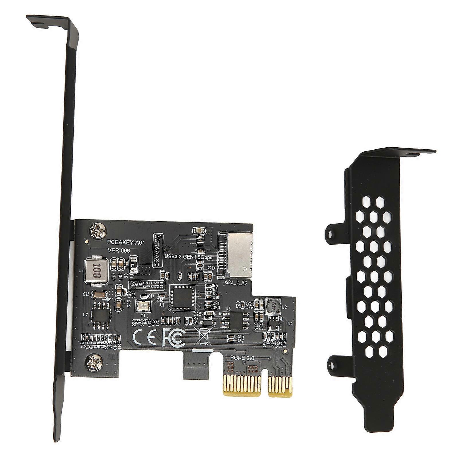 PCIE to USB 3.2 Expansion Card Black 5Gbps High Speed PCIE X1 to USB3.2 Gen1 TYPE E 20PIN Expansion Card For Desktop Front Type C PCIE X1 to USB3.2 YE