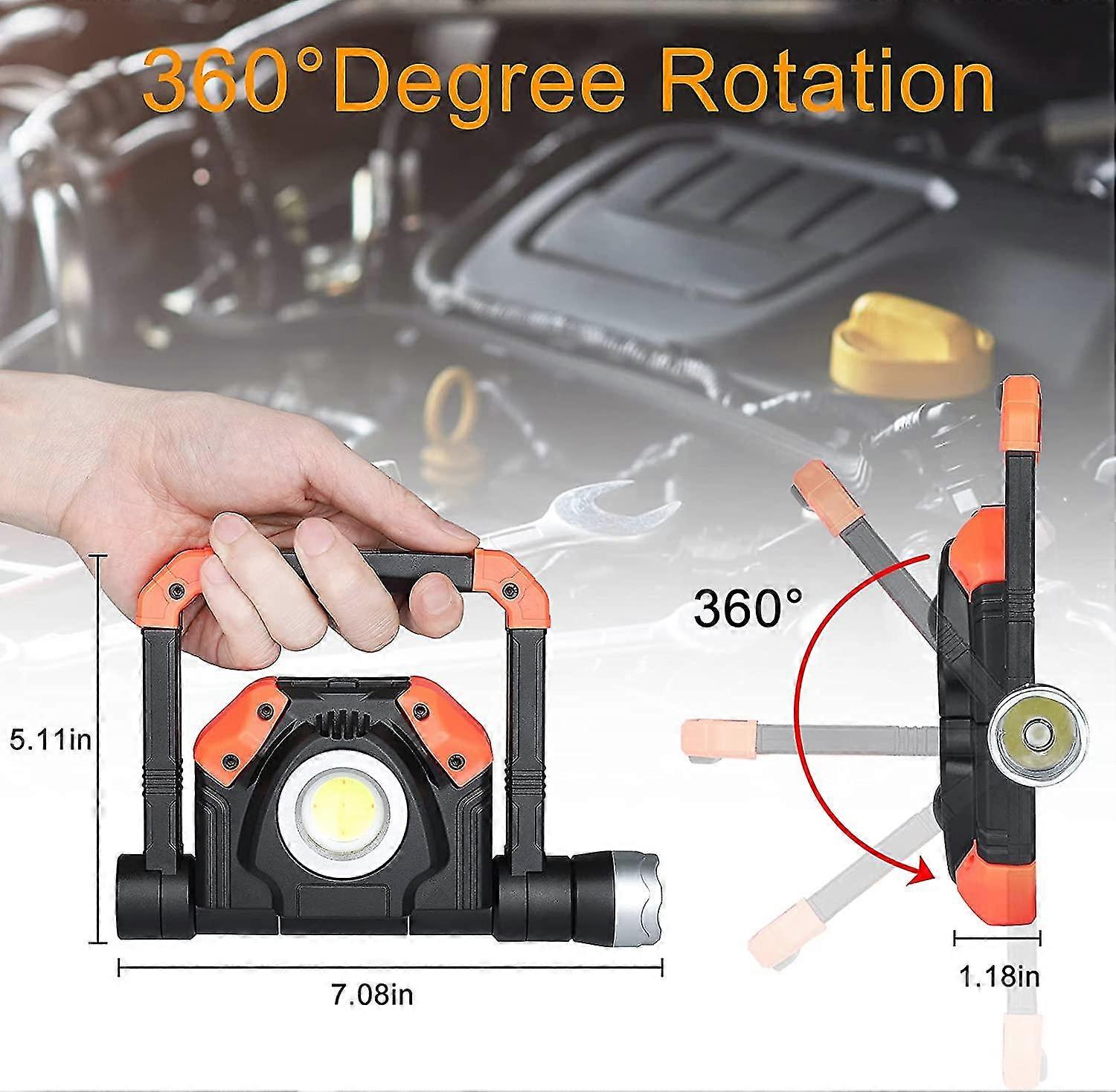 Led Work Light - Usb Rechargeable Folding Portable Waterproof