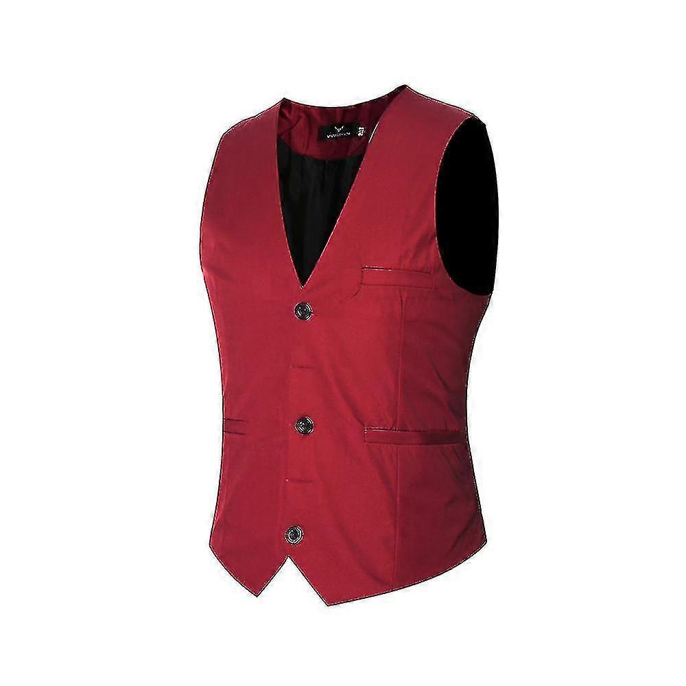 Ανδρικό Κοστούμι με λαιμόκοψη V Βαμβακερό Slim Four Seasons Vestwine κόκκινο