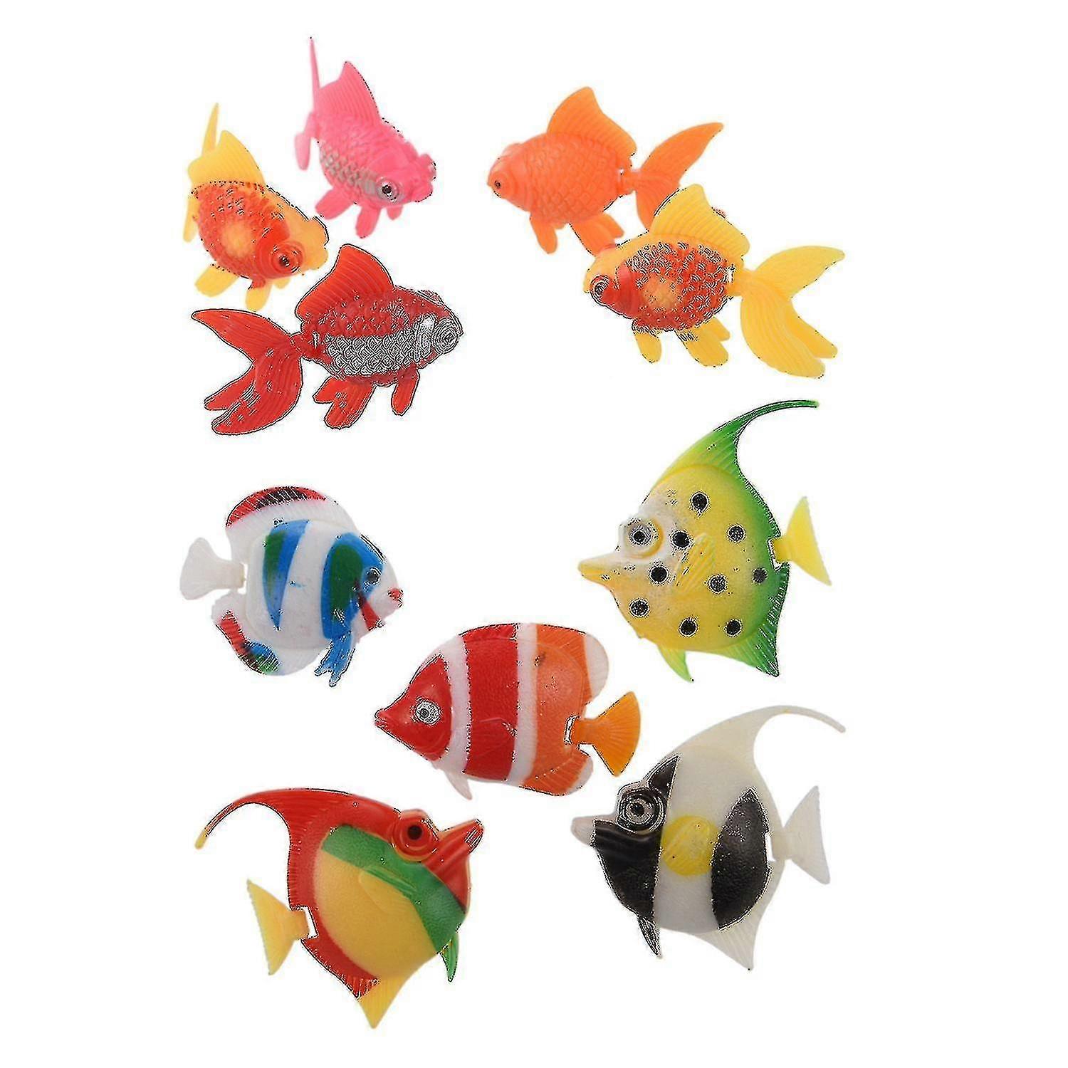 Artificial Multi-colored Plastic Fish Ornament 5pcs For Aquarium